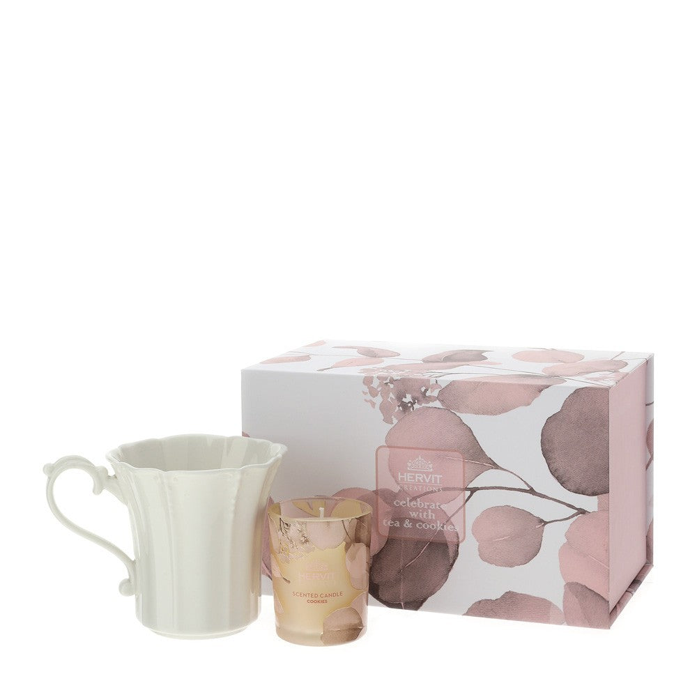 Set Candela Profumata e Mug in Porcellana “Botanic”